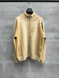 ZIP-UP KNIT JACKET WITH CONTRAST PANEL DESIGN