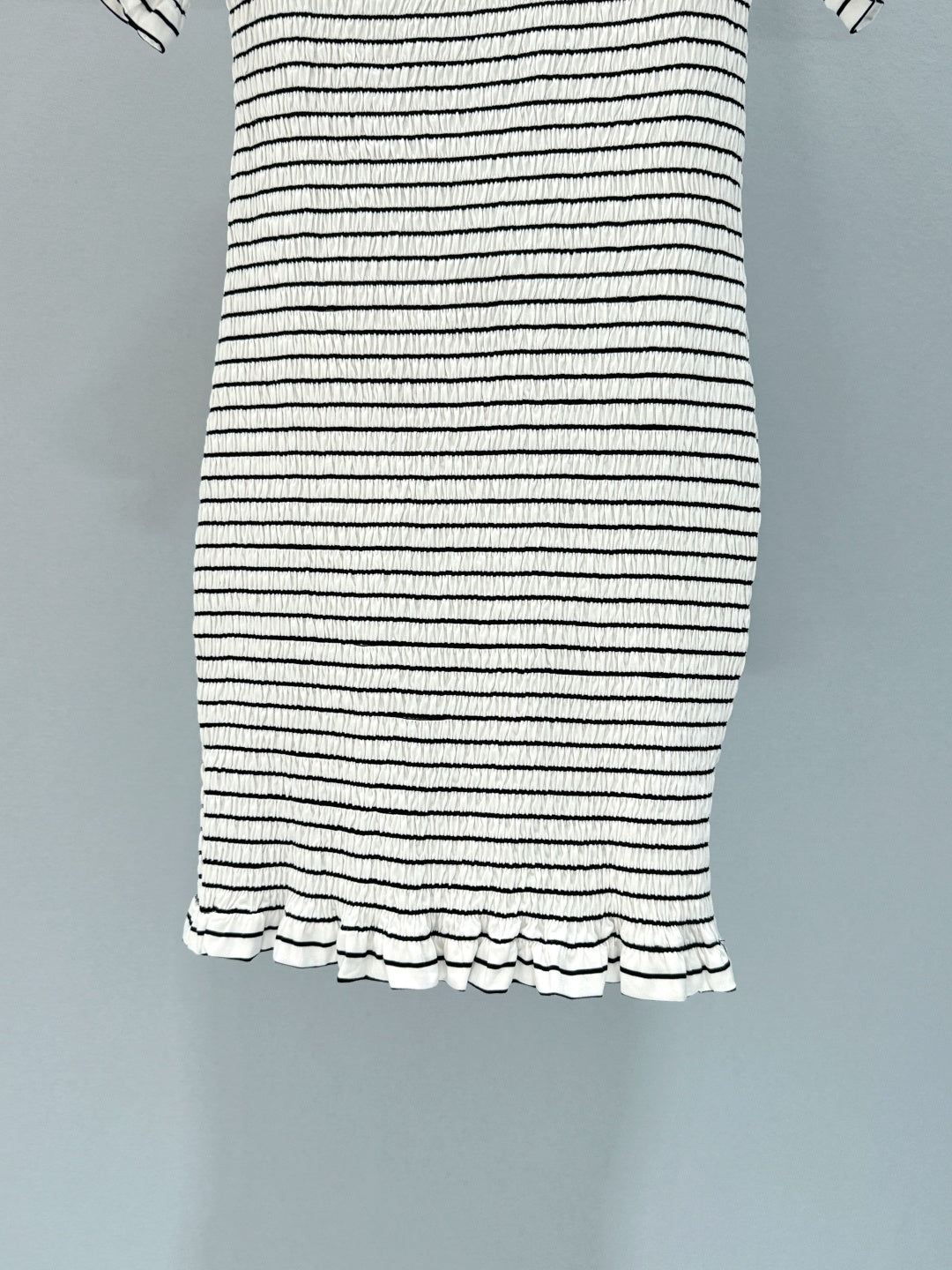 STRIPED RIBBED MINI DRESS