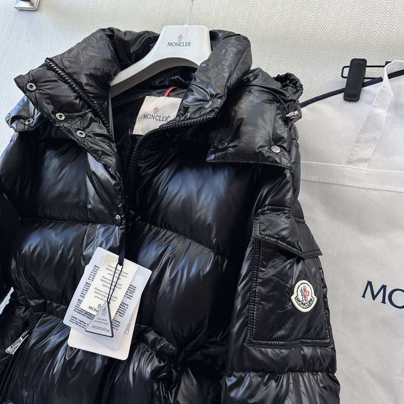 LONG HOODED QUILTED PUFFER COAT