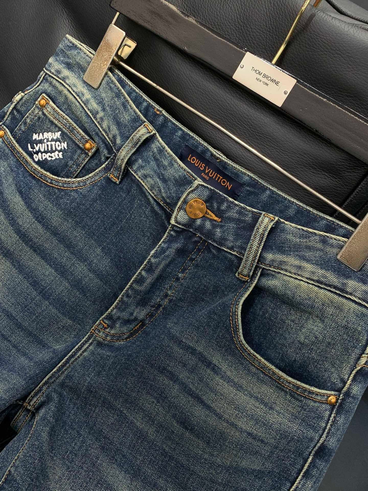 SLIM-FIT FADED DENIM JEANS