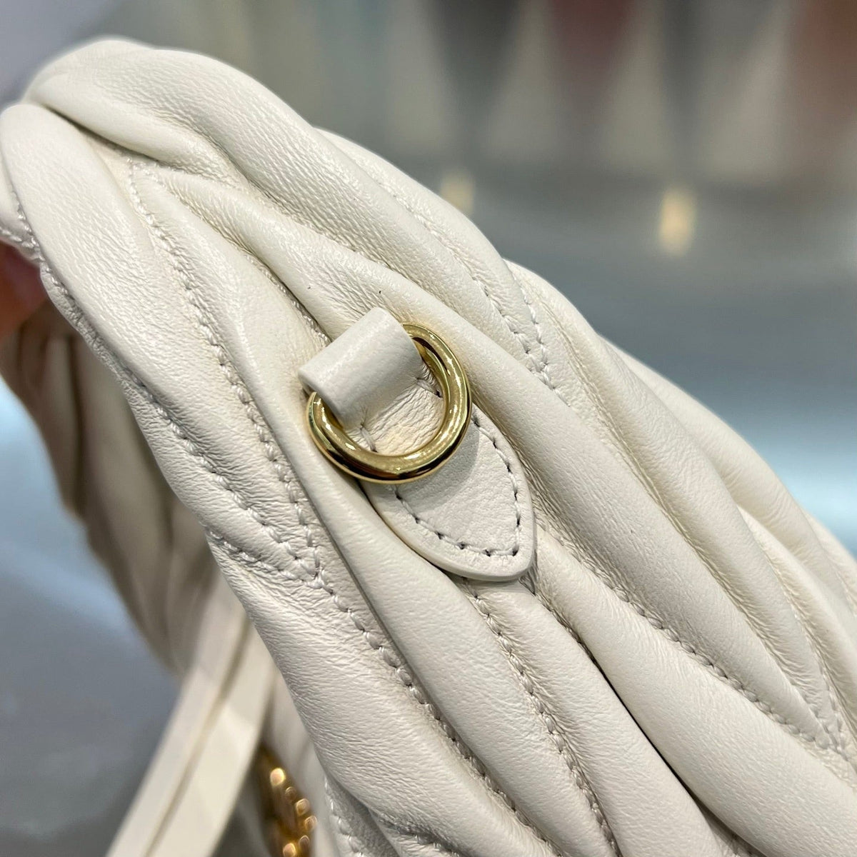 IVORY MATELASSÉ HOBO