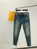 SLIM-FIT FADED DENIM JEANS