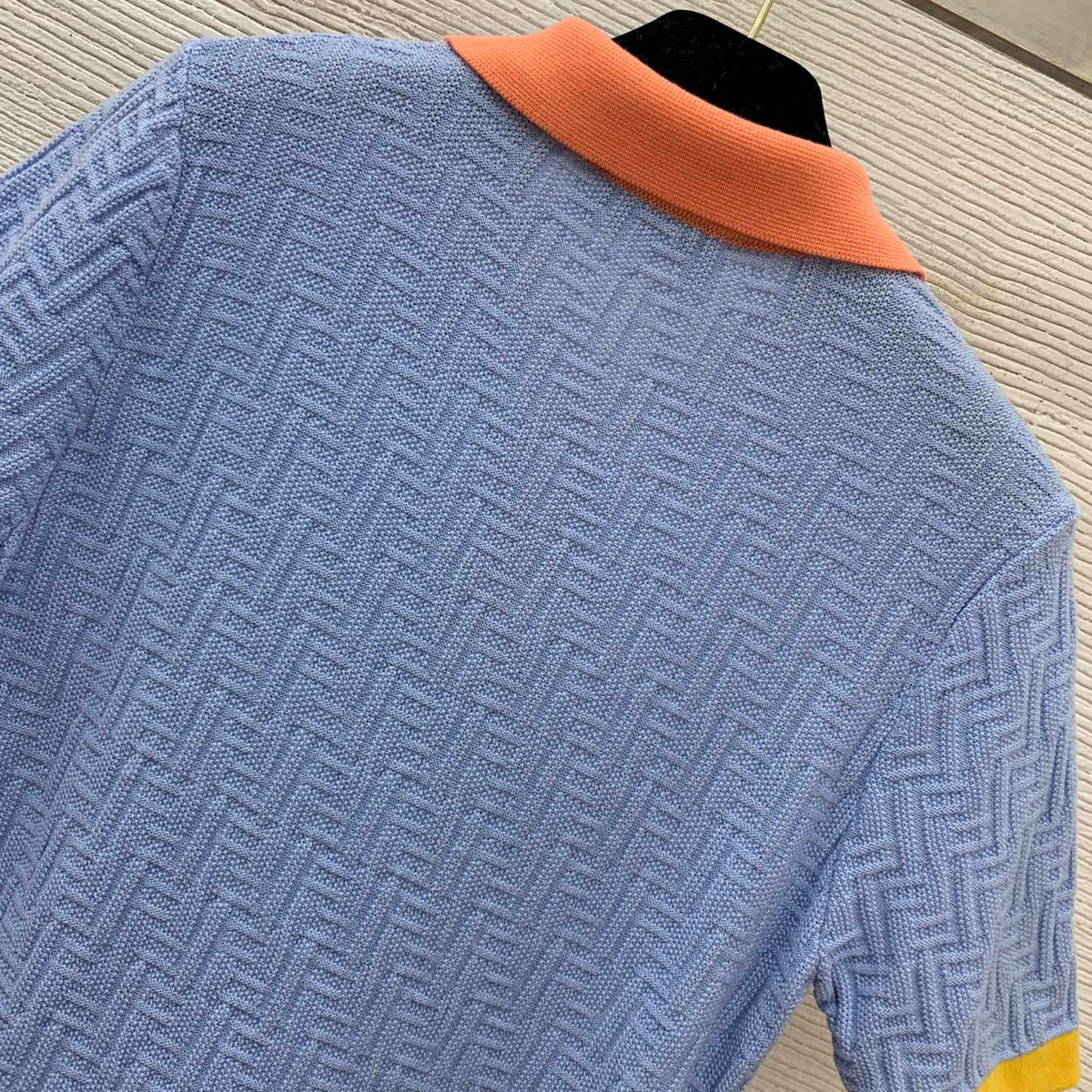 COLOR-BLOCK KNIT POLO DRESS
