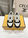 BLACK & WHITE LOW-TOP SNEAKERS WITH CONTRAST PANELS