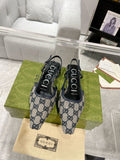 MONOGRAM SLINGBACK POINTED FLATS
