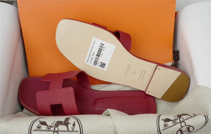 LUXE H-CUT LEATHER SLIDE SANDALS