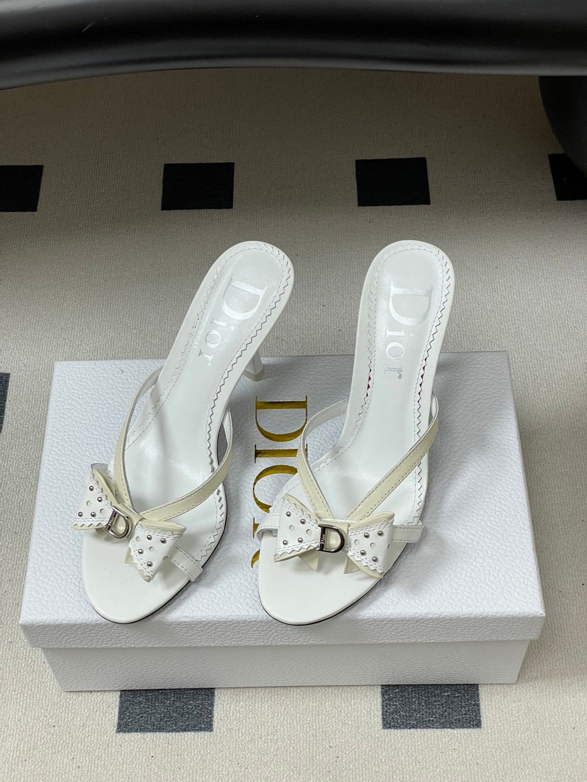 IVORY BOW DETAIL STRAP STILETTO SANDALS