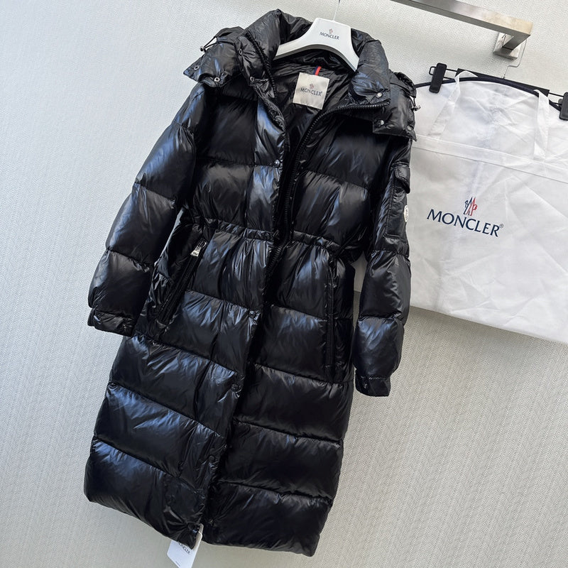 LONG HOODED QUILTED PUFFER COAT