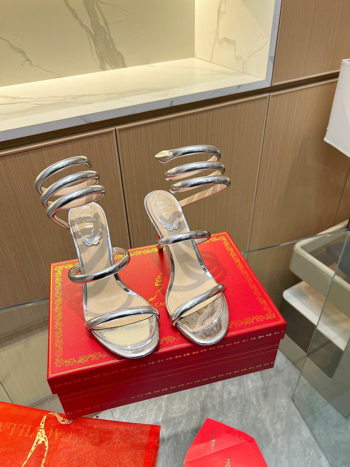 CHROME SPIRAL HEELS