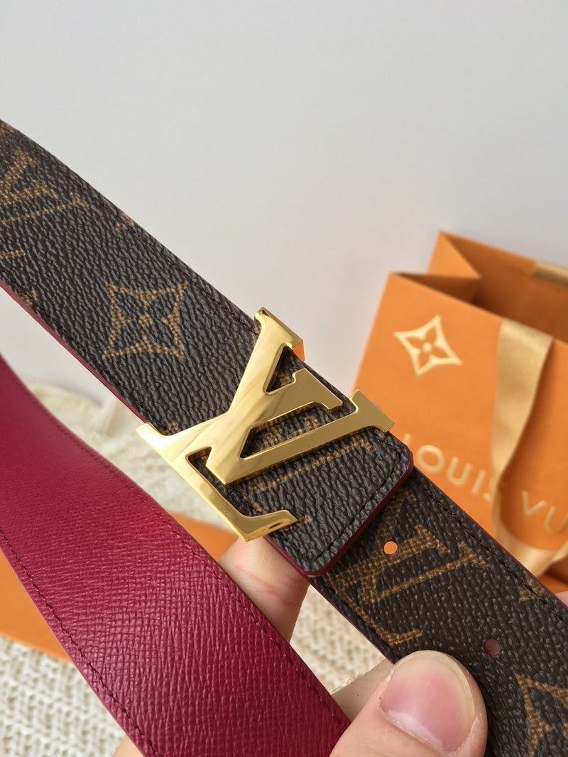 MONOGRAM CANVAS REVERSIBLE BELT WITH GOLD-TONE BUCKLE