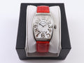 CURVED DIAL LEATHER STRAP WATCH