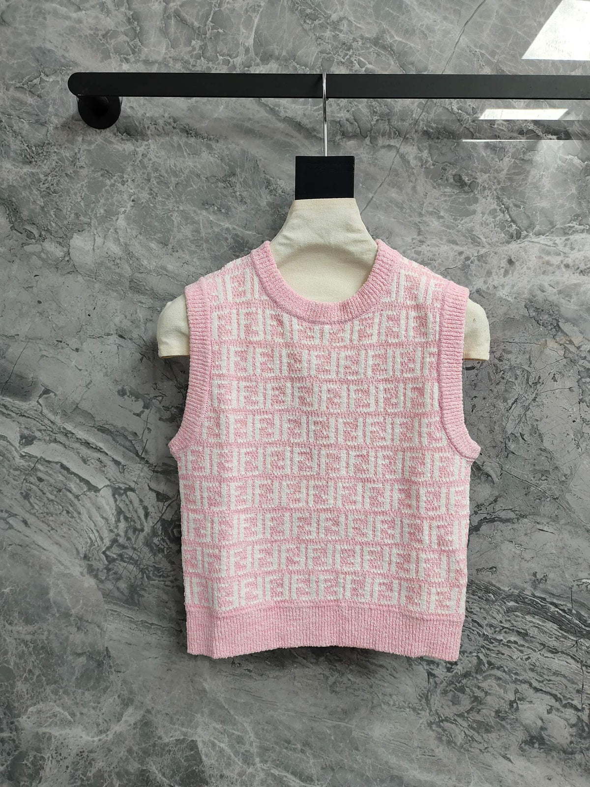 PINK MONOGRAM KNIT TWO-PIECE SET