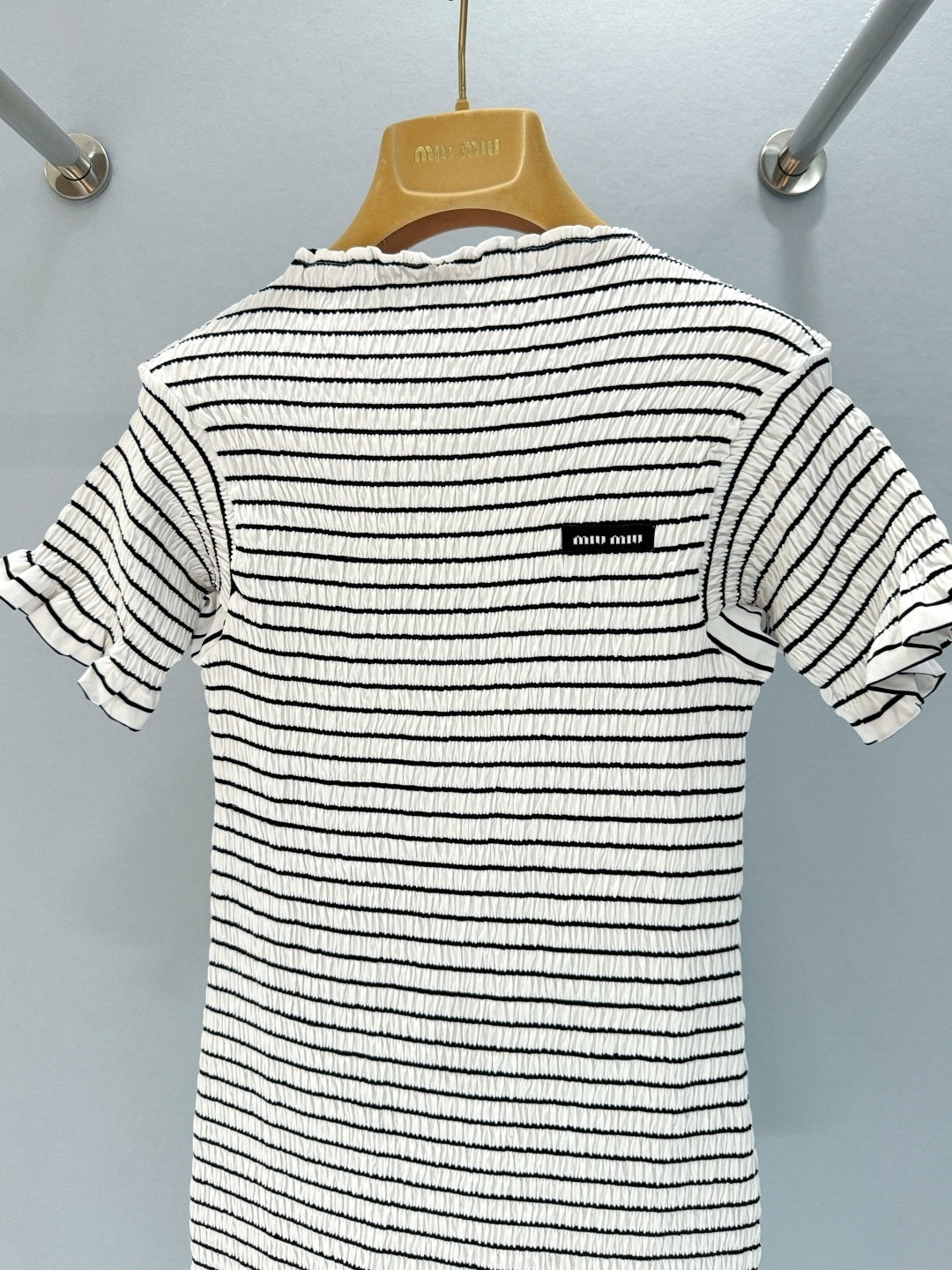 STRIPED RIBBED MINI DRESS