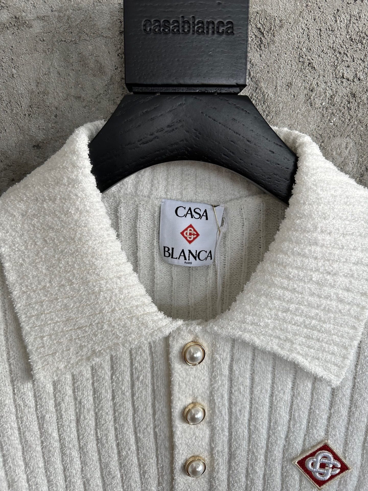 RIBBED KNIT POLO SHIRT