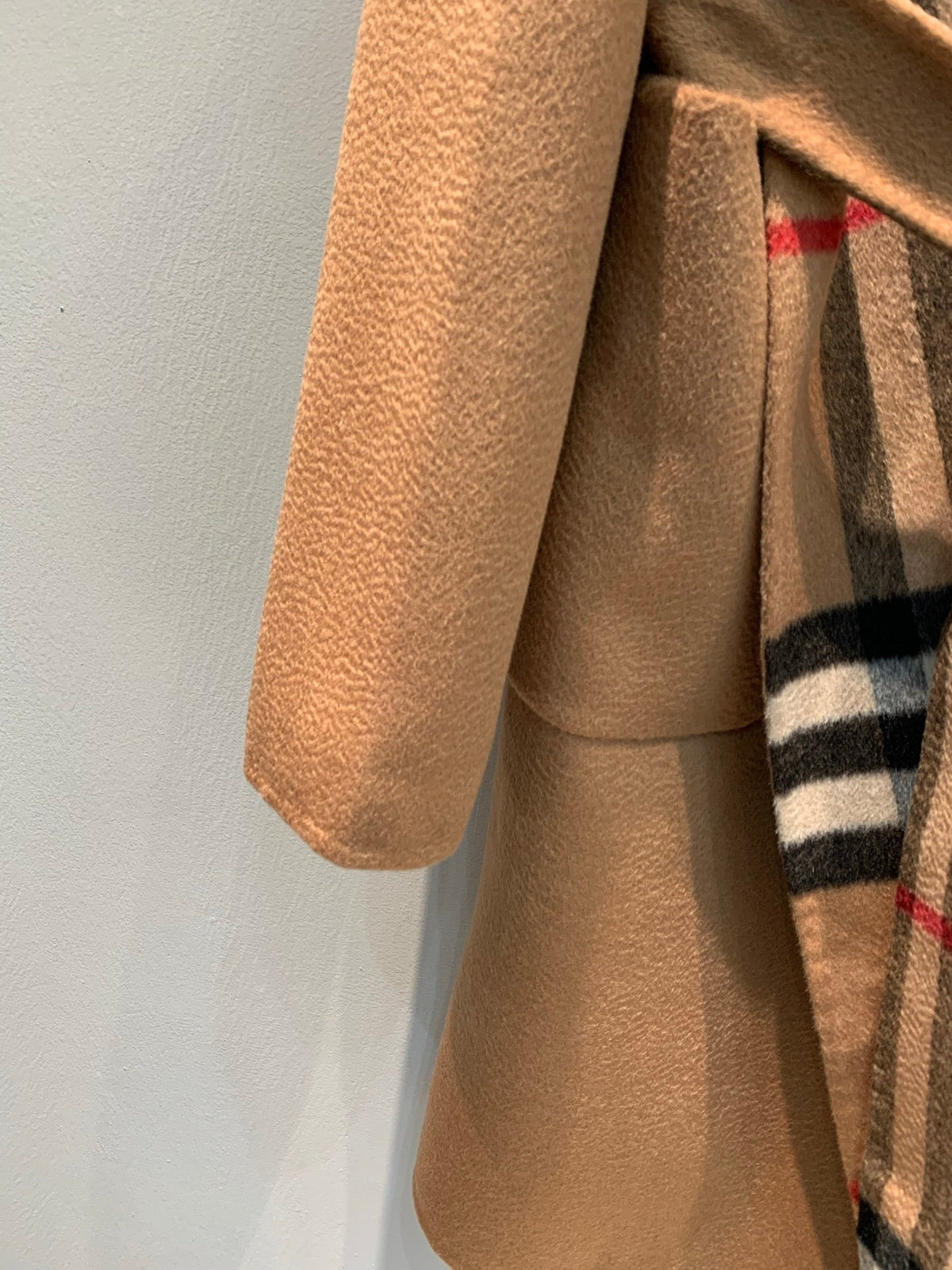 CLASSIC CHECK PANEL BELTED HOODED COAT